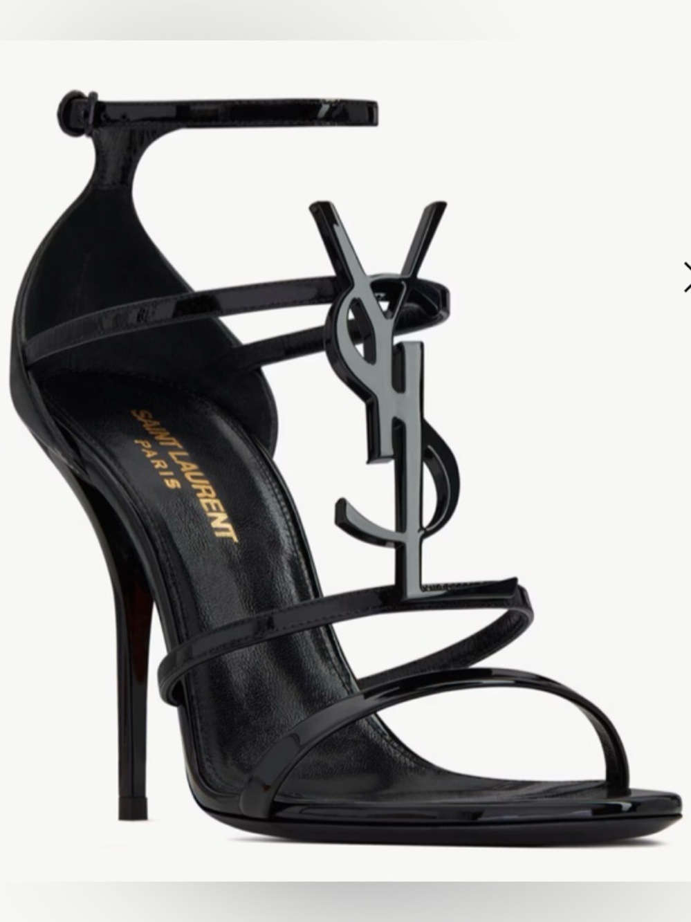SAINT LAURENT CASSANDRA 100 SANDALS IN PATENT LEATHER SIZE 37 BNIB